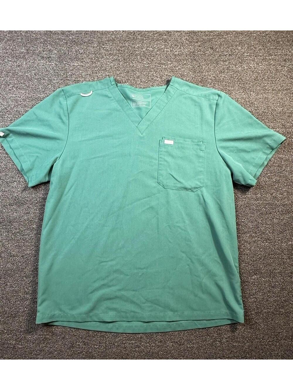 Figs Technical Collection Men’s XXL Green 3 Pocket Scrub Top